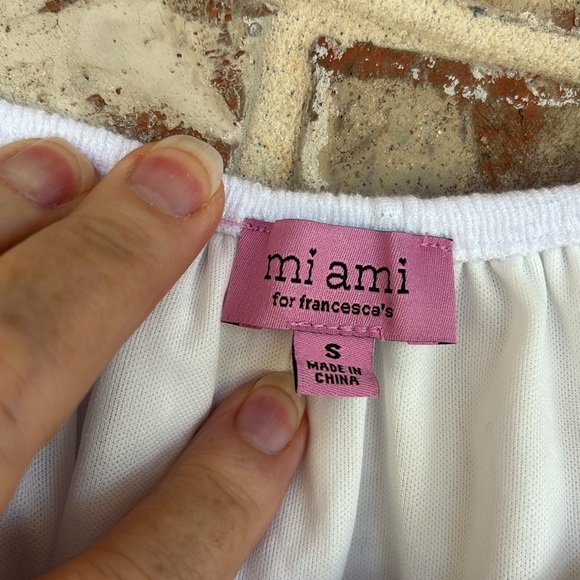 Miami for Francesca’s White Embroidered Floral Off Shoulder Cropped Blouse - Picture 5 of 9